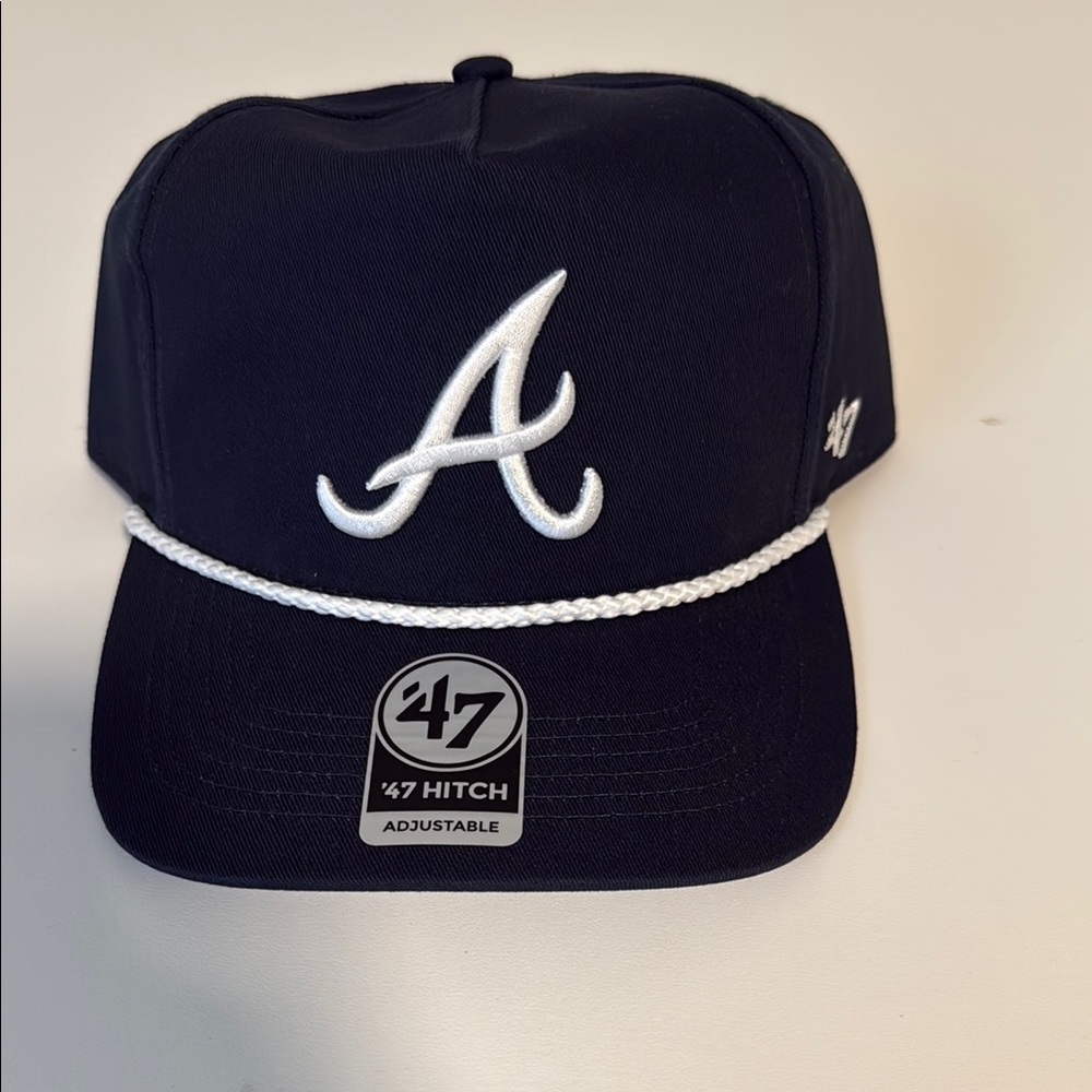 47 Brand Atlanta Braves Navy and White Rope Snapback Hat